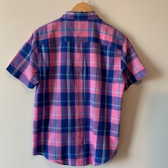 Penguin Original Classic Fit Pink Plaid Short Sleeve Shirt Size Medium - Picture 10 of 16